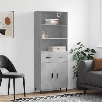 Highboard Concrete Grey - Stylish Storage Solution | Hipomarket