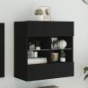 TV Wall Cabinet with LED Lights Black 58.5x30x60.5 cm Colour black Quantity in Package 1 Width 58.5 cm 