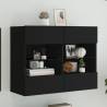 TV Wall Cabinet with LED Lights Black 78.5x30x60.5 cm Colour black Quantity in Package 1 Width 78.5 cm 