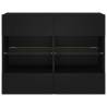 Stylish Black TV Wall Cabinet with LED Lights - HipoMarket