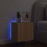 TV Wall Cabinet with LED Lights - Sonoma Oak 40.5x35x40 cm