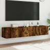 TV Wall Cabinets with LED Lights 2 pcs Smoked Oak 80x35x31 cm Colour smoked oak Size 80 x 35 x 31 cm Quantity in Package 2 