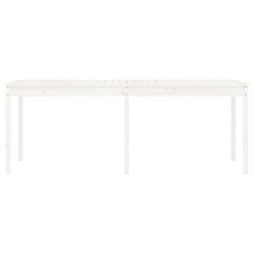 White Garden Table 203.5x100 cm | Solid Pine Wood Outdoor Furniture