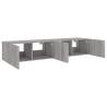 Stylish TV Wall Cabinets with LED Lights - Grey Sonoma 80x35 cm