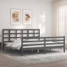 Bed Frame with Headboard Grey 200x200 cm Solid Wood Colour grey Size 200 x 200 cm 