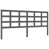 Stylish Grey Bed Frame with Headboard - 200x200 cm Solid Wood