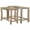 Rustic Brown Seagrass Benches – 2 Pcs | Stylish Teak Furniture