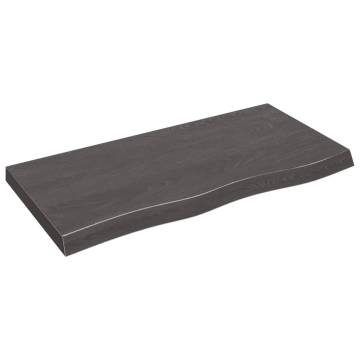 Dark Brown Solid Wood Bathroom Countertop - 100x50 cm