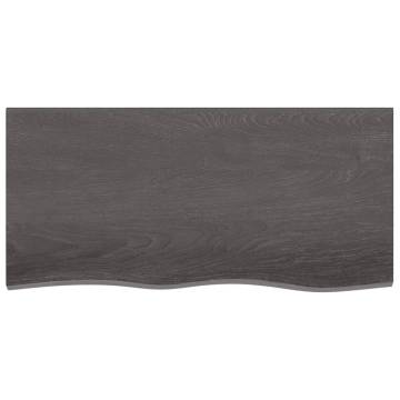 Dark Brown Solid Wood Bathroom Countertop - 100x50 cm