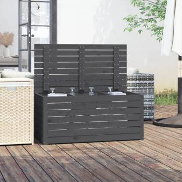 Garden Box Grey - Solid Pine Wood Storage 101x50.5x46.5 cm