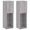 Stylish Grey Sonoma TV Cabinets with LED Lights - 2 pcs