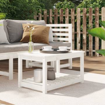 Garden Table White 82.5x50.5x45 cm - Solid Wood Pine