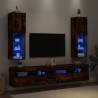 TV Cabinets with LED Lights - Smoked Oak - 2 pcs - Hipomarket