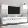 TV Cabinets with LED Lights 2 pcs White 40.5x30x60 cm Colour white Quantity in Package 2 Height 60 cm Width 40.5 cm 