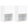 Stylish TV Cabinets with LED Lights - 2 pcs White | HipoMarket