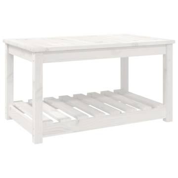 Garden Table White 82.5x50.5x45 cm - Solid Wood Pine