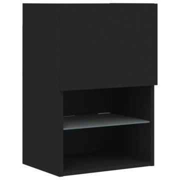 Black LED TV Cabinets - 2 pcs Stylish Design | Hipo Market