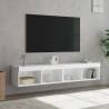 TV Cabinets with LED Lights 2 pcs White 80x30x30 cm Colour white Quantity in Package 2 Width 80 cm 