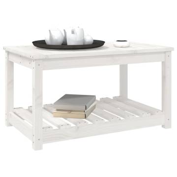 Garden Table White 82.5x50.5x45 cm - Solid Wood Pine