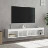 Stylish White TV Cabinets with LED Lights - 2 pcs | HipoMarket