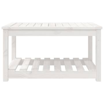 Garden Table White 82.5x50.5x45 cm - Solid Wood Pine