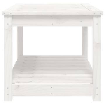 Garden Table White 82.5x50.5x45 cm - Solid Wood Pine