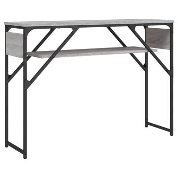 Elegant Grey Sonoma Console Table with Shelf - 105x30x75cm