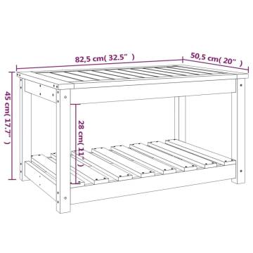 Garden Table White 82.5x50.5x45 cm - Solid Wood Pine