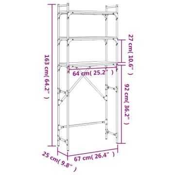 Washing Machine Shelf Black 67x25x163 cm | HipoMarket