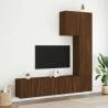 5 Piece TV Wall Units - Brown Oak Engineered Wood | Hipo Market