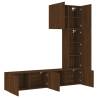 5 Piece TV Wall Units - Brown Oak Engineered Wood | Hipo Market