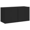 5 Piece Black Engineered Wood TV Wall Units | Hipo Market