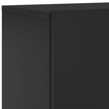 5 Piece Black Engineered Wood TV Wall Units | Hipo Market