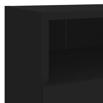 5 Piece Black Engineered Wood TV Wall Units | Hipo Market