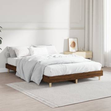 Brown Oak Bed Frame 120x190 cm | Small Double - Hipomarket