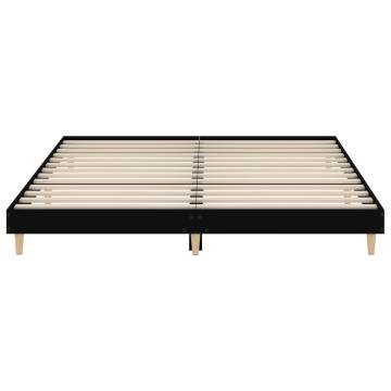 Stylish Black Bed Frame 120x200 cm | Engineered Wood