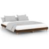 Brown Oak Bed Frame 200x200 cm - Engineered Wood