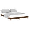 Brown Oak Bed Frame 200x200 cm - Engineered Wood