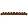 Brown Oak Bed Frame 200x200 cm - Engineered Wood