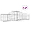 Arched Gabion Baskets - 14 pcs Galvanised Iron | HipoMarket