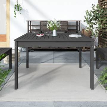 Garden Table Grey 121x82.5 cm - Solid Wood Pine | Hipomarket