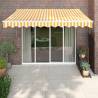 Retractable Awning Yellow and White 3.5x2.5 m Fabric and Aluminium Colour yellow and white Size 3.5 x 2.5 m Quantity in Package 1 