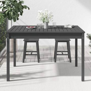 Garden Table Grey 121x82.5 cm - Solid Wood Pine | Hipomarket