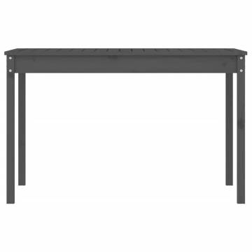 Garden Table Grey 121x82.5 cm - Solid Wood Pine | Hipomarket