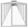 Chicken Cage with Run Anthracite - Galvanised Steel 110x122x110cm