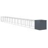 Chicken Cage with Run Anthracite - Galvanised Steel 110x122x110cm