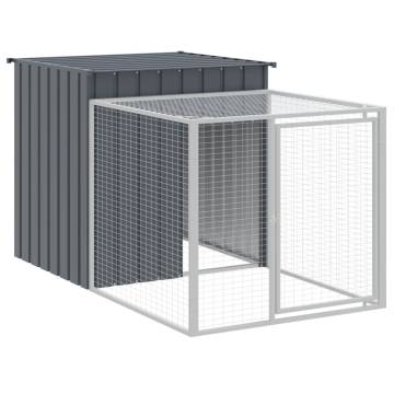 Chicken Cage with Run Anthracite - Galvanised Steel 110x122x110cm