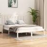 Bed Frame White Solid Wood Pine 120x190 cm Small Double Colour white Size 120 x 190 cm 