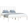 White Solid Wood Pine Bed Frame 120x190 cm - Small Double