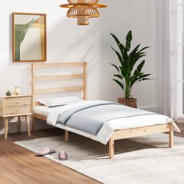 Solid Wood Bed Frame 90x190 cm Single | Modern & Sturdy Design